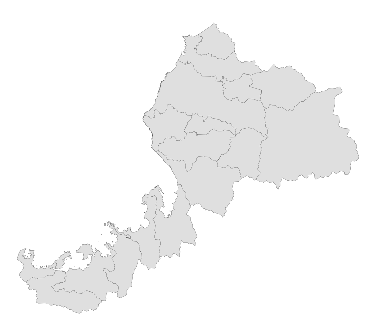 図１　福井県の白地図
