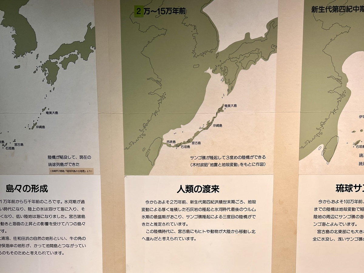 宮古島も大陸と陸橋で繋がっていたことがある